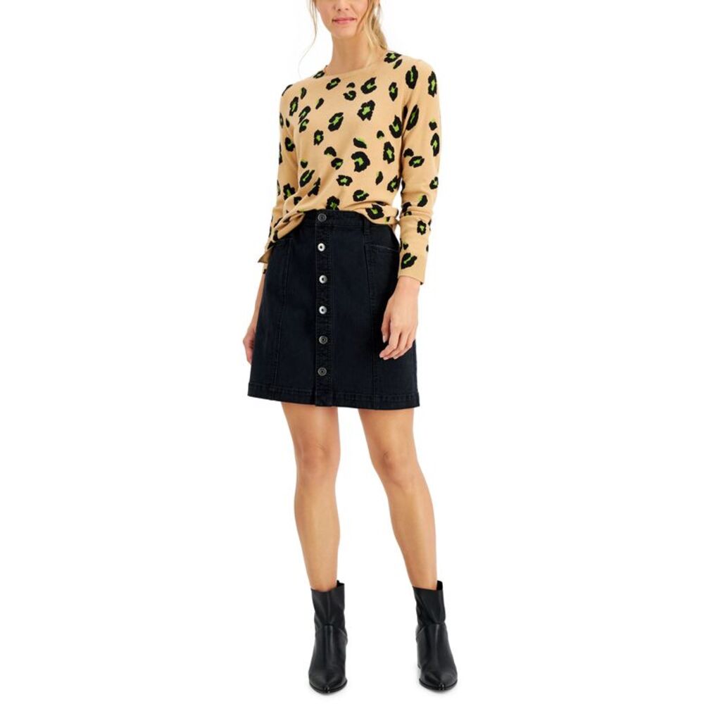 Style & Co Button Fly Denim Skirt
